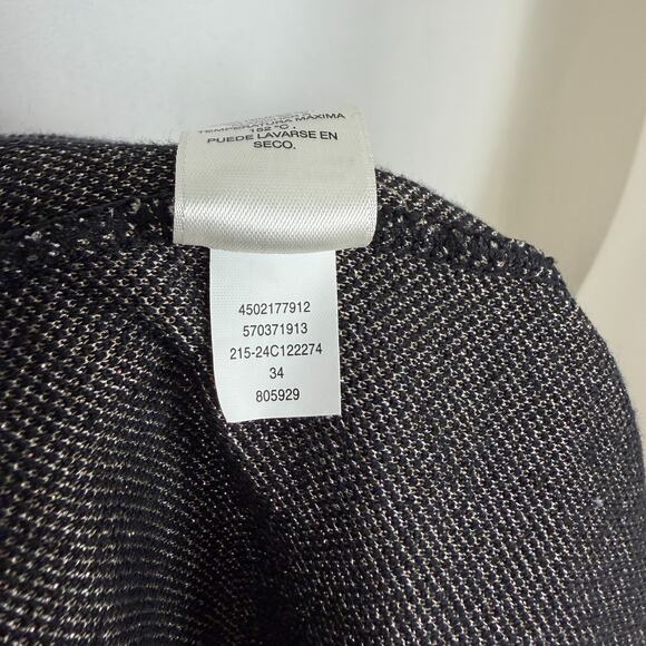 CHICOS Womens Black Silver Gold Detailed Cardigan Sweater 3/XL/16 Holiday Party - Picture 9 of 9